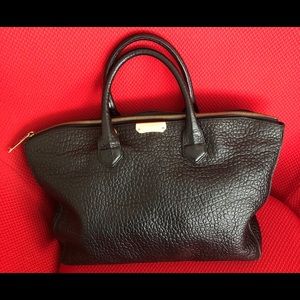 Authentic Burberry Black Leather XL Handbag Purse